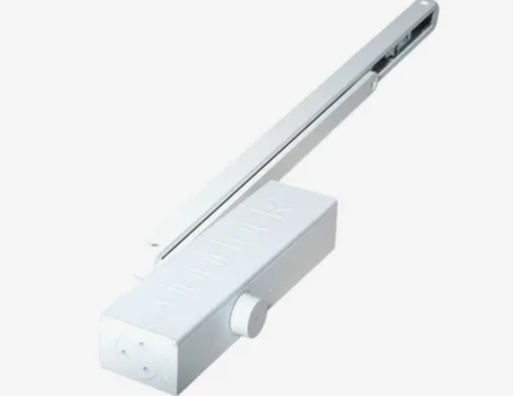 Доводчик DOORLOCK DL340S BC EN1-4 со скользящей тягой, ФОП,белый