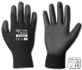 Перчатки Pure black полиэстер с полиуретаном Черные 9
